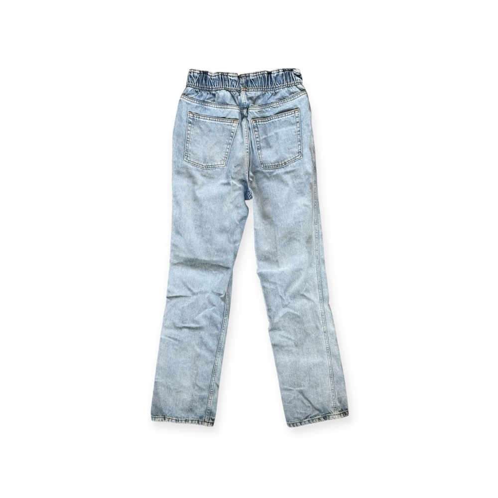 Topshop Light Wash Straight Leg Jeans with Drawstring - Picture 4 of 10